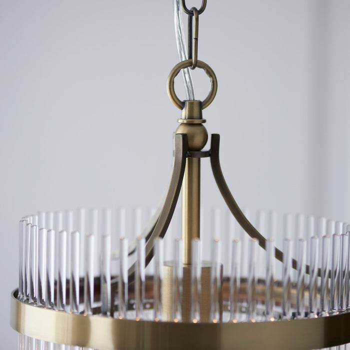 Hanging Ceiling Pendant Light - Antique brass plate & clear glass - 10W LED E27