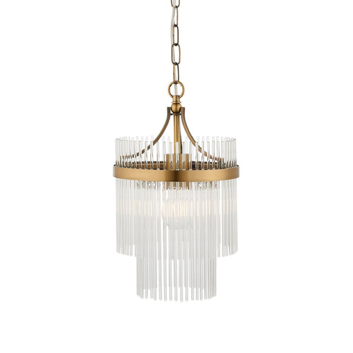 Hanging Ceiling Pendant Light - Antique brass plate & clear glass - 10W LED E27