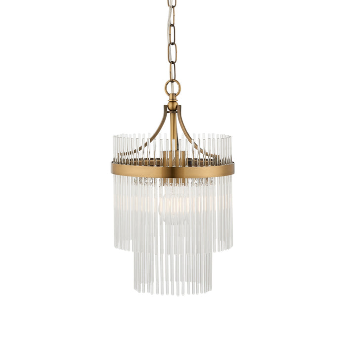 Hanging Ceiling Pendant Light - Antique brass plate & clear glass - 10W LED E27