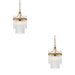 2 PACK Hanging Ceiling Pendant Light - Antique brass plate & clear glass - 10W LED E27
