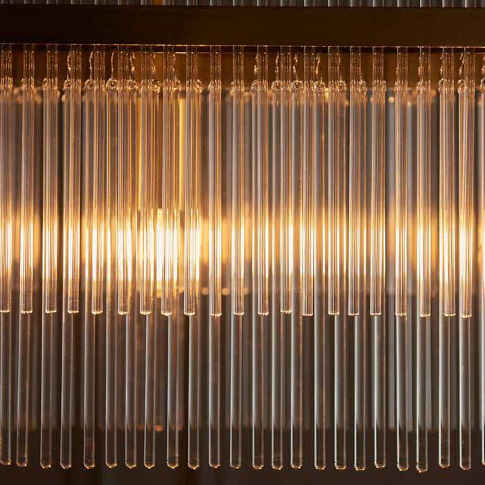 Hanging Ceiling Pendant Light - Antique brass plate & clear glass - 4 x 6W LED E14