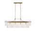 Hanging Ceiling Pendant Light - Antique brass plate & clear glass - 4 x 6W LED E14