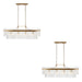 2 PACK Hanging Ceiling Pendant Light - Antique brass plate & clear glass - 4 x 6W LED E14