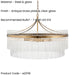 Hanging Ceiling Pendant Light - Antique brass plate & clear glass - 7 x 7W LED E14