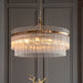 2 PACK Hanging Ceiling Pendant Light - Antique brass plate & clear glass - 7 x 7W LED E14