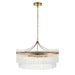 Hanging Ceiling Pendant Light - Antique brass plate & clear glass - 7 x 7W LED E14