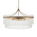 Hanging Ceiling Pendant Light - Antique brass plate & clear glass - 7 x 7W LED E14