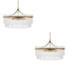 2 PACK Hanging Ceiling Pendant Light - Antique brass plate & clear glass - 7 x 7W LED E14