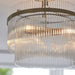 Semi Flush Ceiling Light - Brushed aged brass plate & white glass