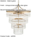 2 PACK Hanging Ceiling Pendant Light - Antique brass plate & clear glass - 16 x 6W LED E14