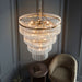 Hanging Ceiling Pendant Light - Antique brass plate & clear glass - 16 x 6W LED E14