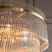 Hanging Ceiling Pendant Light - Antique brass plate & clear glass - 16 x 6W LED E14