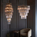 2 PACK Hanging Ceiling Pendant Light - Antique brass plate & clear glass - 16 x 6W LED E14