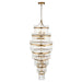 Hanging Ceiling Pendant Light - Antique brass plate & clear glass - 21 x 6W LED E14