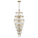 Hanging Ceiling Pendant Light - Antique brass plate & clear glass - 21 x 6W LED E14