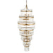 Hanging Ceiling Pendant Light - Antique brass plate & clear glass - 21 x 6W LED E14
