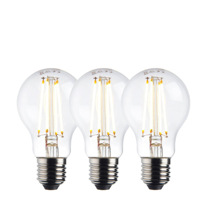 3 PACK 8W Dimmable E27 GLS LED Light Bulb - Warm White 2700K 1050 Lumens