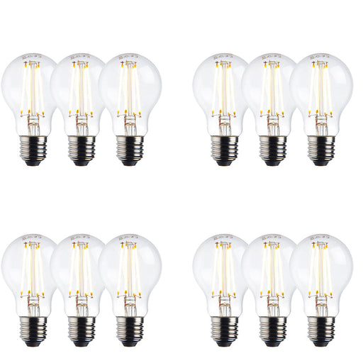 4 PACK 3 PACK 8W Dimmable E27 GLS LED Light Bulb - Warm White 2700K 1050 Lumens