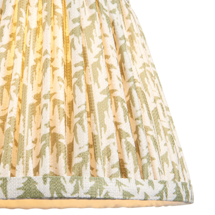 2 PACK 20cm Tapered cylinder Lamp Shade - Herb green fabric - Pleated Leaf Handcrafted Light