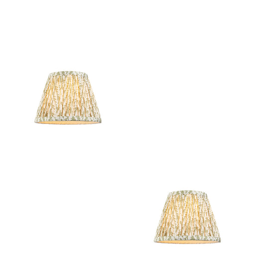 2 PACK 20cm Tapered cylinder Lamp Shade - Herb green fabric - Pleated Leaf Handcrafted Light