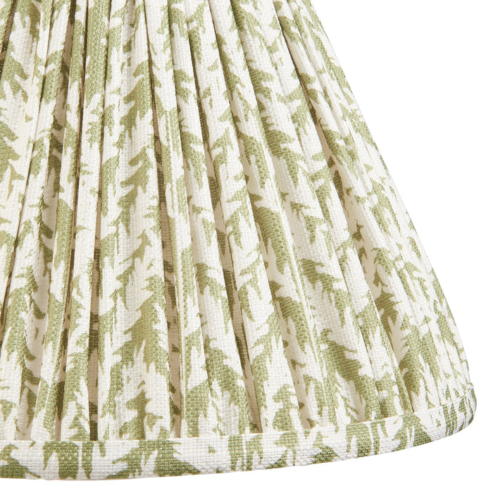 2 PACK 30cm Tapered cylinder Lamp Shade - Herb green fabric - Pleated Leaf Handcrafted Light