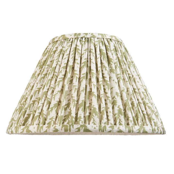 2 PACK 30cm Tapered cylinder Lamp Shade - Herb green fabric - Pleated Leaf Handcrafted Light