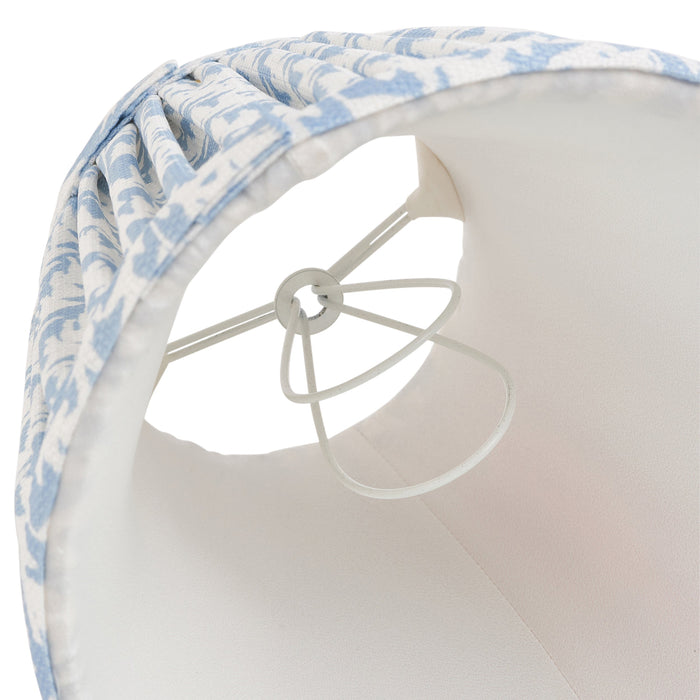 16cm Tapered cylinder Lamp Shade - Shell bay blue fabric - Pleated Leaf Handcrafted Light