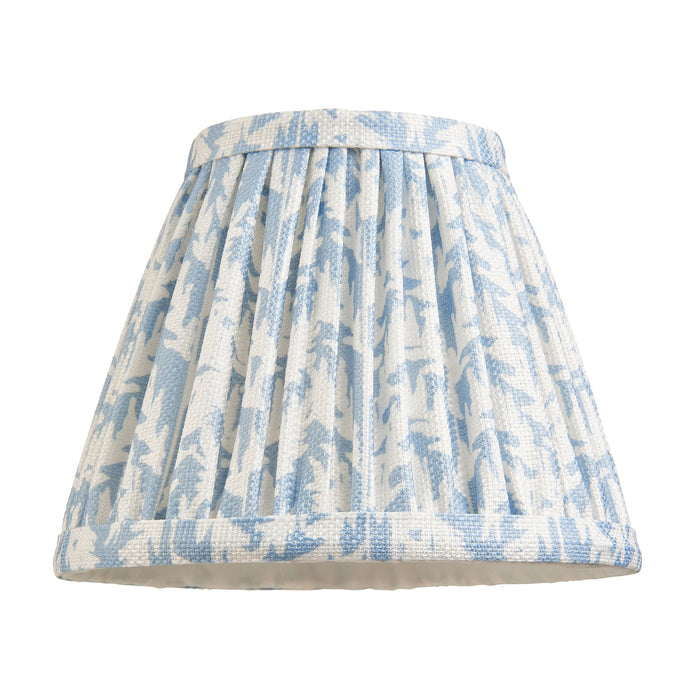 2 PACK 16cm Tapered cylinder Lamp Shade - Shell bay blue fabric - Pleated Leaf Handcrafted Light