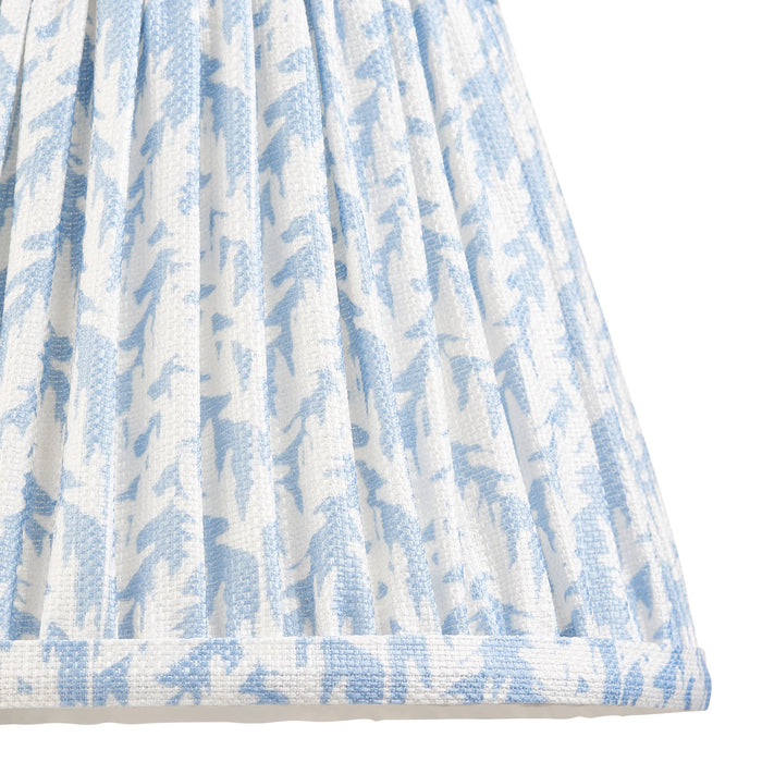 2 PACK 20cm Tapered cylinder Lamp Shade - Shell bay blue fabric - Pleated Leaf Handcrafted Light