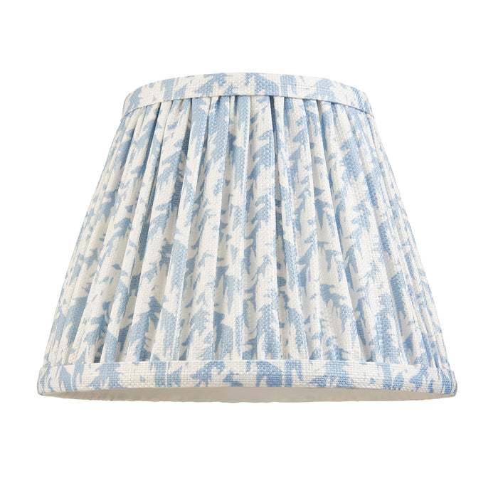 20cm Tapered cylinder Lamp Shade - Shell bay blue fabric - Pleated Leaf Handcrafted Light