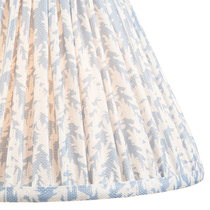 30cm Tapered cylinder Lamp Shade - Shell bay blue fabric - Pleated Leaf Handcrafted Light