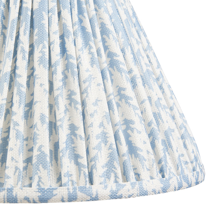 2 PACK 30cm Tapered cylinder Lamp Shade - Shell bay blue fabric - Pleated Leaf Handcrafted Light