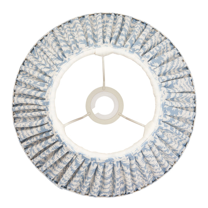 2 PACK 30cm Tapered cylinder Lamp Shade - Shell bay blue fabric - Pleated Leaf Handcrafted Light