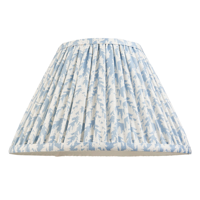 2 PACK 30cm Tapered cylinder Lamp Shade - Shell bay blue fabric - Pleated Leaf Handcrafted Light