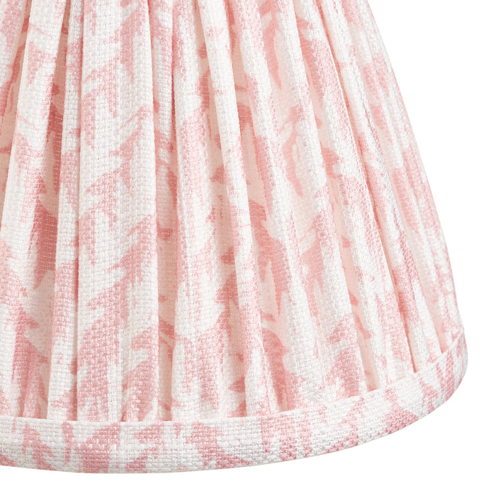 2 PACK 16cm Tapered cylinder Lamp Shade - Peachy Pink fabric - Pleated Leaf Handcrafted Light