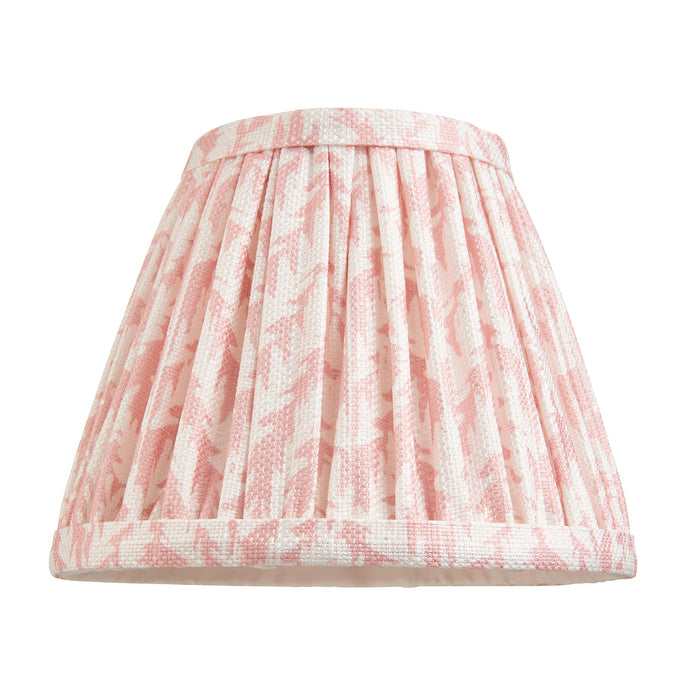 16cm Tapered cylinder Lamp Shade - Peachy Pink fabric - Pleated Leaf Handcrafted Light