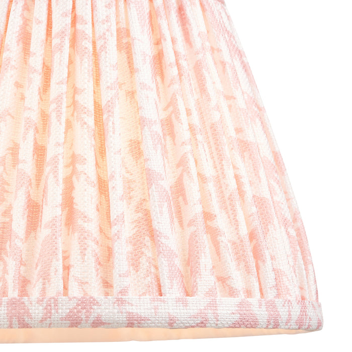 2 PACK 20cm Tapered cylinder Lamp Shade - Peachy Pink fabric - Pleated Leaf Handcrafted Light