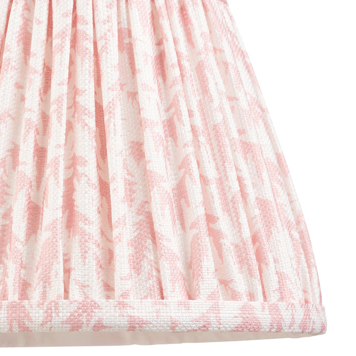 2 PACK 20cm Tapered cylinder Lamp Shade - Peachy Pink fabric - Pleated Leaf Handcrafted Light