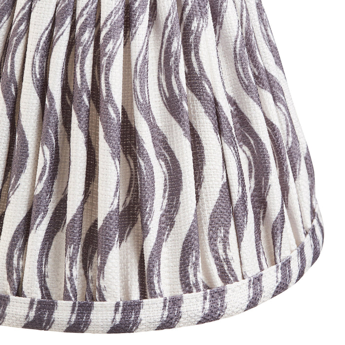 2 PACK 16cm Tapered cylinder Lamp Shade - Pearl grey fabric - Pleated Wave Handcrafted Light