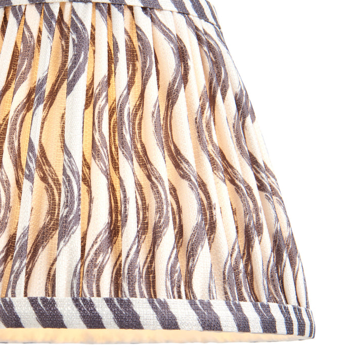 20cm Tapered cylinder Lamp Shade - Pearl grey fabric - Pleated Wave Handcrafted Light