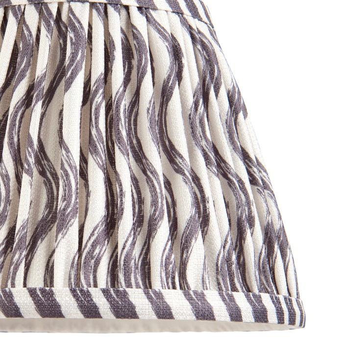 20cm Tapered cylinder Lamp Shade - Pearl grey fabric - Pleated Wave Handcrafted Light