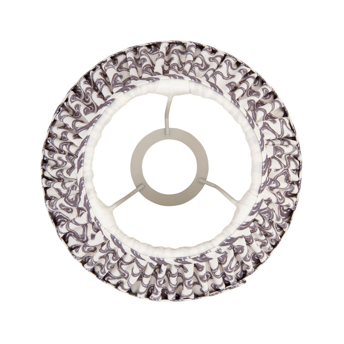 20cm Tapered cylinder Lamp Shade - Pearl grey fabric - Pleated Wave Handcrafted Light
