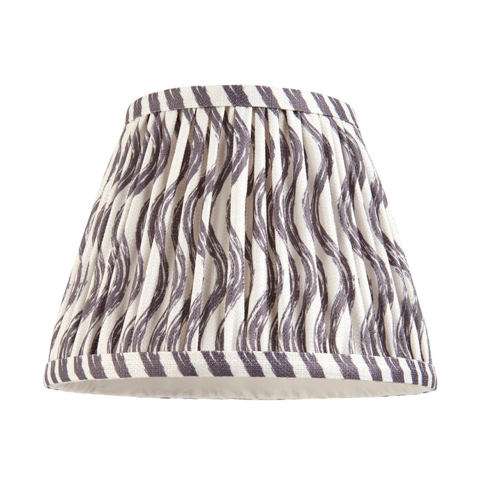 2 PACK 20cm Tapered cylinder Lamp Shade - Pearl grey fabric - Pleated Wave Handcrafted Light