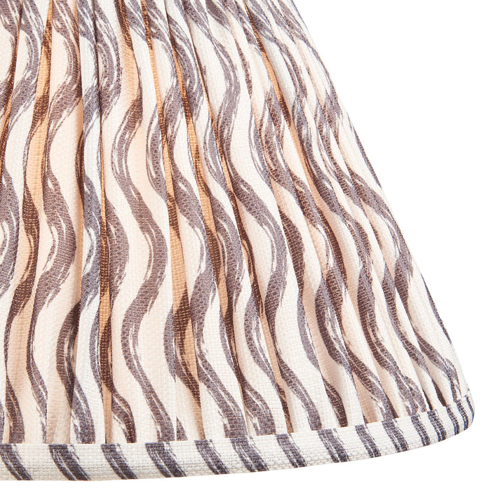 30cm Tapered cylinder Lamp Shade - Pearl grey fabric - Pleated Wave Handcrafted Light