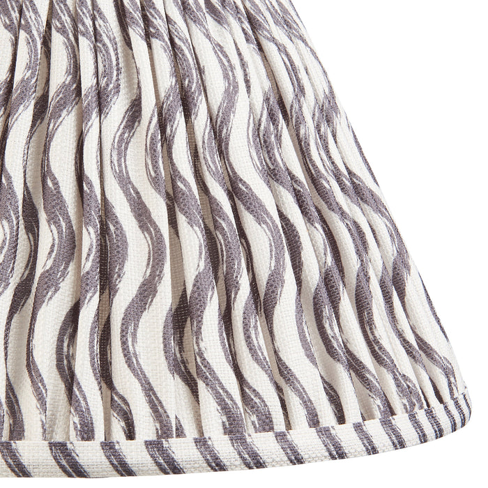 2 PACK 30cm Tapered cylinder Lamp Shade - Pearl grey fabric - Pleated Wave Handcrafted Light
