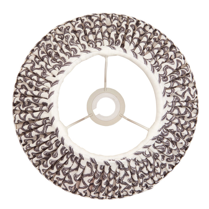 2 PACK 30cm Tapered cylinder Lamp Shade - Pearl grey fabric - Pleated Wave Handcrafted Light