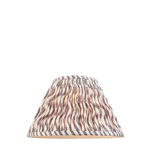 30cm Tapered cylinder Lamp Shade - Pearl grey fabric - Pleated Wave Handcrafted Light