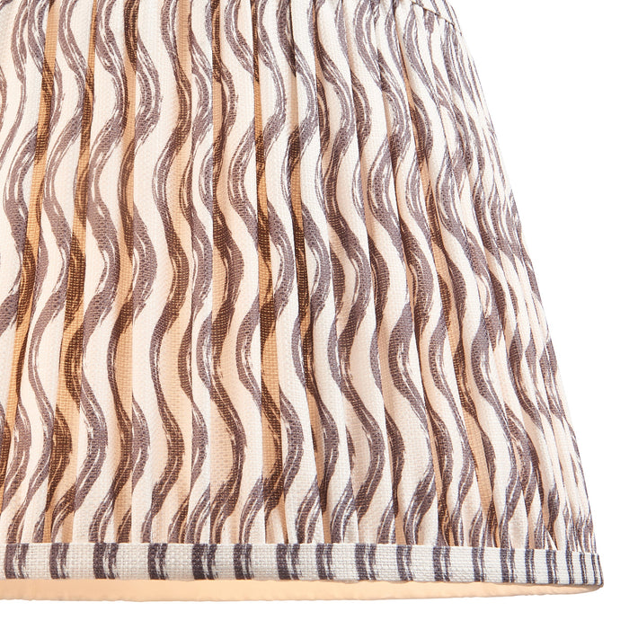 2 PACK 35cm Tapered cylinder Lamp Shade - Pearl grey fabric - Pleated Wave Handcrafted Light