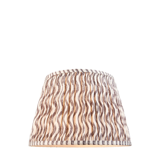 35cm Tapered cylinder Lamp Shade - Pearl grey fabric - Pleated Wave Handcrafted Light