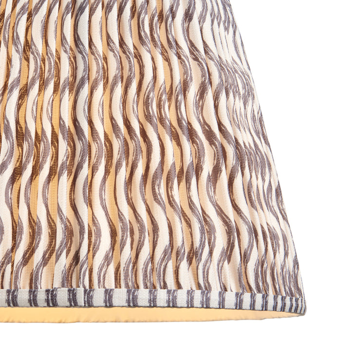 2 PACK 40cm Tapered cylinder Lamp Shade - Pearl grey fabric - Pleated Wave Handcrafted Light